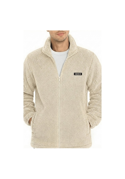Genius Store Oversize Peluş Sweatshirt Erkek Polar Sweatshirt Erkek Sweatshirt Oversıze-peluss Ekru