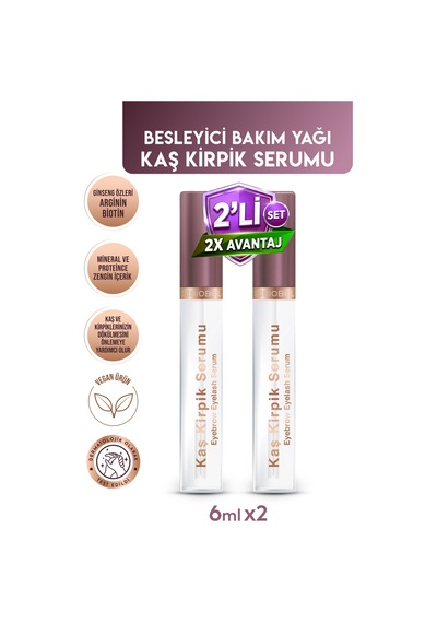 Kaş Kirpik Serumu 6 Ml Besleyici Bakım Yağı 6 Ml 2'li Set Diğer