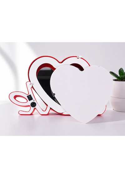 Love Yazılı Led Işıklı Kişiye Özel Fotoğraflı Sihirli Ayna-çerçeve