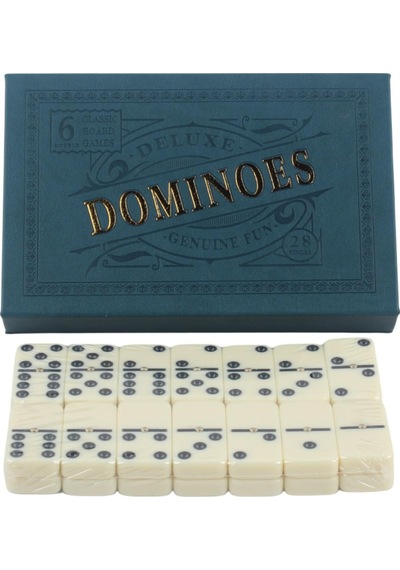 Lüks Deri Kutulu Premium Domino Seti 28 Parça Spinner Lı Çift 6 Taş 2-4 Oyuncu Yeni Yıl Hediyesi C