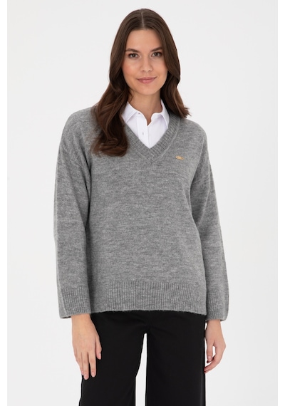 U.S. Polo Assn. U.s. Polo Assn. Kadın Gri Melanj Kazak /triko 50314833-vr086