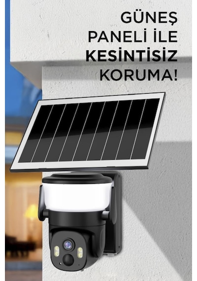 Torima Cmr30 Siyah Şarjlı Duvar Lambası Görünümlü Dış Mekan Kamerası Akıllı Ip Güneş Enerjili Kamera