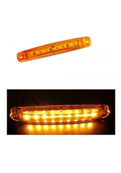 10 Adet 9 Ledli Parmak Led Lamba Sarı 12v-24v Kamyon Kasa Ve Tır Dorse Lambası