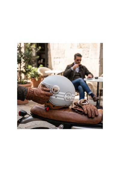 Nero Retro Yarım Motosiklet Kaskı Gri