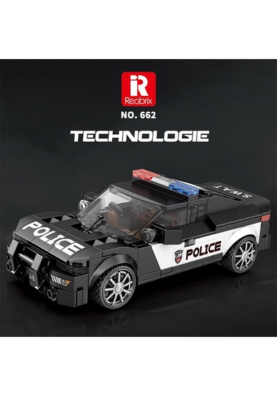 Reobrix Technic 662 Dodge Challenger Polis Arabası Yaratıcı Yapı Blok Seti Building Blocks Ram Police Car - 372 Parça