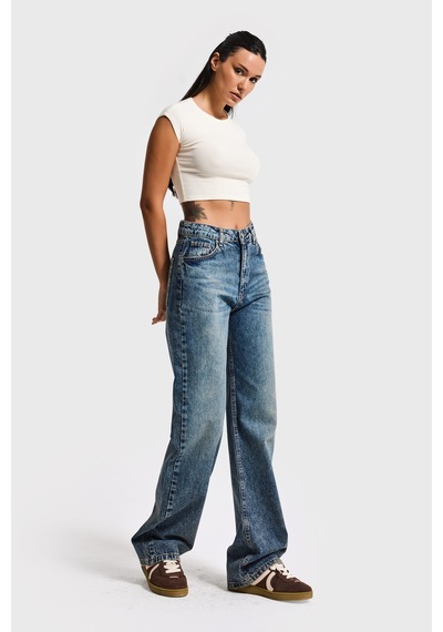 Itsbasic Kadın Tint Kot Doris 4s6-65 Straight Fit Yüksek Bel %100 Koton Denim Jean