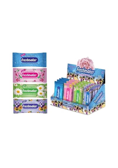 Freshmaker Islak Cep Mendil - Alkolsüz ve Ph Dengelenmiş - Çiçeksi Kokular - 15 Adetlik 36 Paket