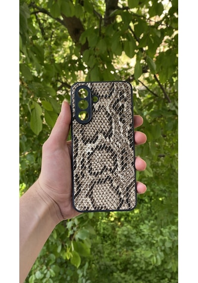 Samsung Uyumlu Galaxy A56 Yılan Desenli Kabartma Dokulu Kılıf Sarı