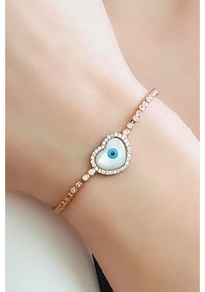 Ayarlanabilir Asansörlü Sedef Nazar Boncuklu Zirkon Taş Detaylı G