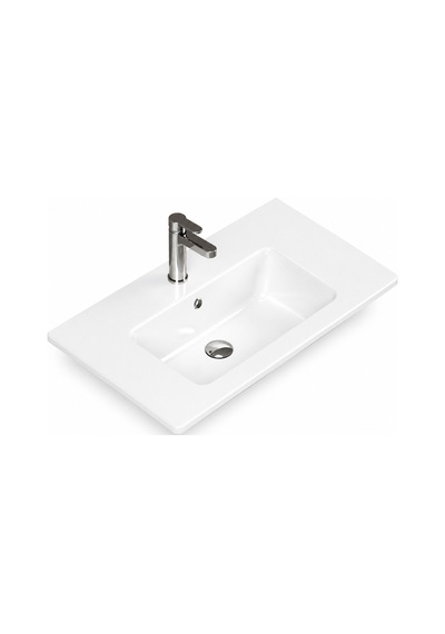 Isvea Sistema T-flat Slim İnce Formlu Lavabo 81 X 46,5 Cm Beyaz Beyaz