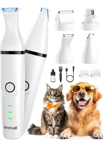 4'ü 1 Arada Sessiz Kesme Makinesi, Köpek, Kedi Bakımı, Şarj Edilebilir, Pati Düzeltici