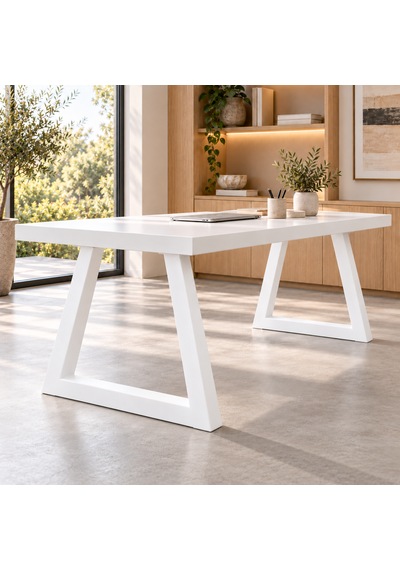 Evkolleksiyon Ters Trapez Metal Masa Ayağı 2 Li Takım 72x72 Cm 60x60 Çelik Profil Beyaz
