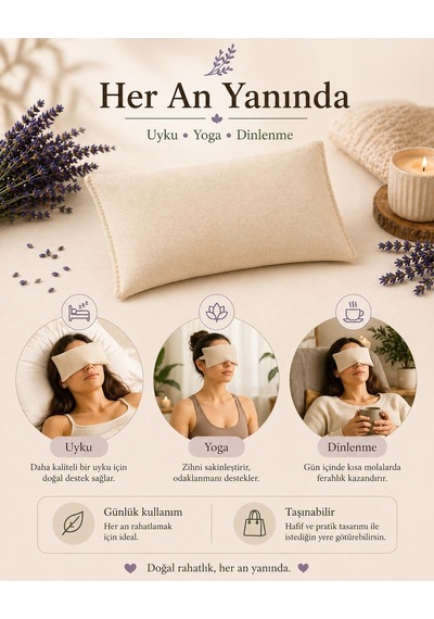 Lavande Çiftlik Lavanta Dolgulu Göz Yastığı Bej