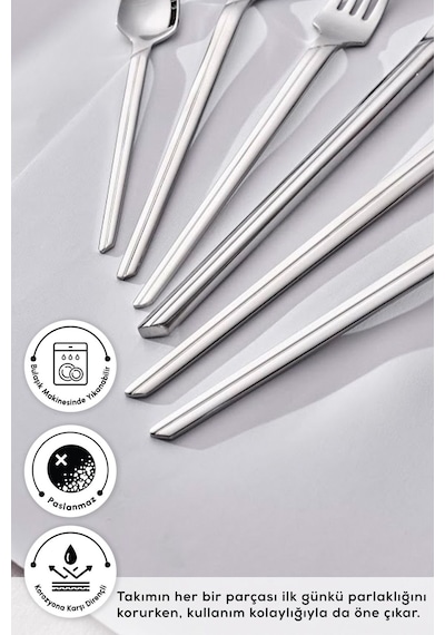 Karaca  Elegance Midway Platin 12 Kişilik 84 Parça Çatal Kaşık Bıçak Takımı
