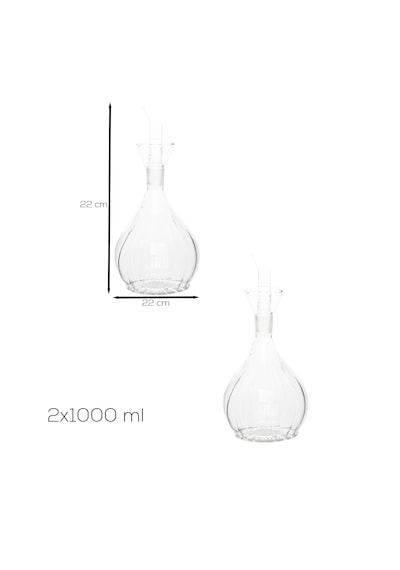 Porsima 410 2li Borosilikat Cam Yağdanlık Yağlık Sirkelik 1000ml Şeffaf