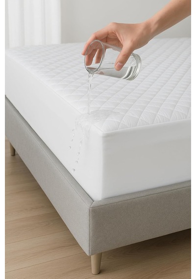 Yatak Alezi Pamuklu Kapitone Fitted Full Kenar Sıvı Geçirmez Yatak Koruyucu Beyaz 160 X 200 Diğer