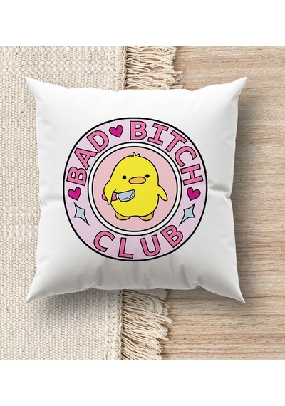 BK Gift Esprili Beyaz Kırlent Yastık, Ev Hediyesi, Ev Dekorasyonu