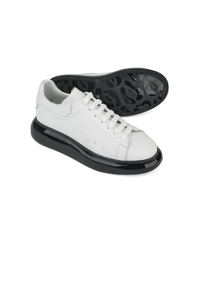 Ziya, Erkek Hakiki Deri Sneaker 143423z120 Beyaz Beyaz