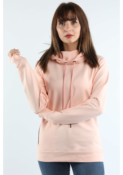 Kadın Kapüşonlu Sweatshirt Somon