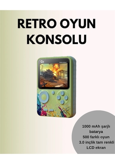 Tv Bağlantılı 500 Oyunlu Mini Gameboy Konsol