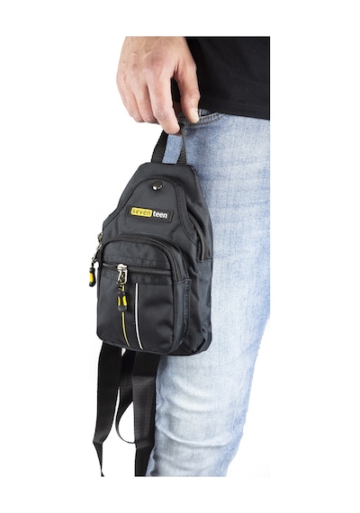 Küçük Boy Çapraz Göğüs El Ve Omuz Çantası Unisex Body Bag 955 Siyah - Sarı