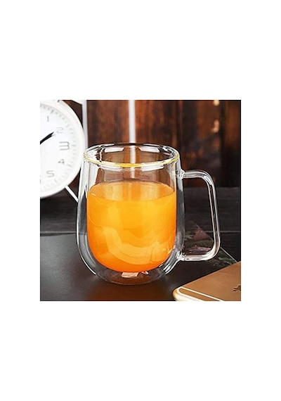Vicloon Çift Duvar Cam Kupa, Isı Yalıtımlı Bardak Bardak, Saplı 250 Ml, Çay Su Bardakları, Kahve, Süt, Cappuccino, Espresso, Şeffaf Bira, 2'li Set Aeropress