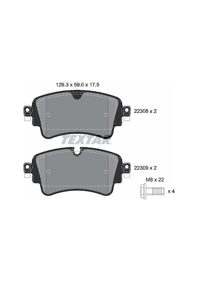 Arka Balata Textar 2230801 Audi A4 2016+ / A5 2017+ / Q5 2017+ Oem 8w0698451l