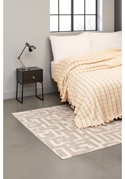 Doğal Pamuk , Yumuşak , Çok Amaçlı Örtü , Koltuk Örtüsü , Çift Kişilik Pike 200 X 320 Cm - 2 - Kareli Natural Çok Renkli