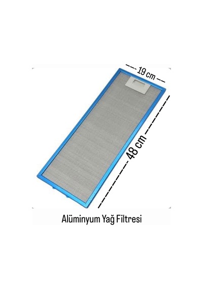 Hibsan Aspiratör 19 X 48 Cm Alüminyum Yağ Filtresi