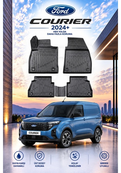 Ford Courier 2024+ Aracınıza Özel Üretim Havuzlu Paspas Takımı A+ -mod-