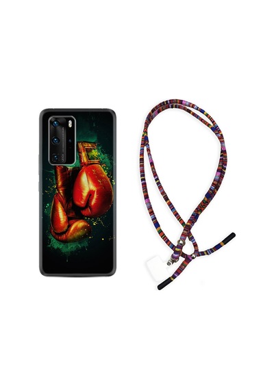 Huawei P40 Pro Kılıf Rasta Boyun Askılı Boks Eldiveni 1763