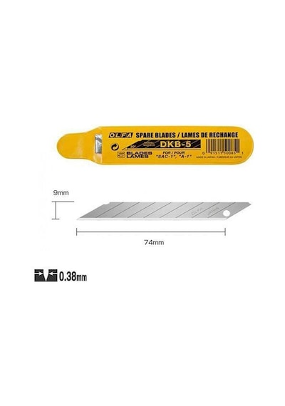 Olfa Dkb-5 30 Derece Açılı Dar Maket Bıçağı Yedeği 5'Li