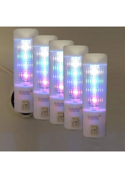 Uzun Led Gece Lambası 0,5W Tasarruflu Işıklı Fişli Düğmeli 5 Adet(503909284) Çok Renkli
