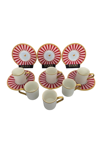 Sudedi Home Pink Line 6 Kişilik Kahve Fincanı Takımı - 90 Ml Çok Renkli