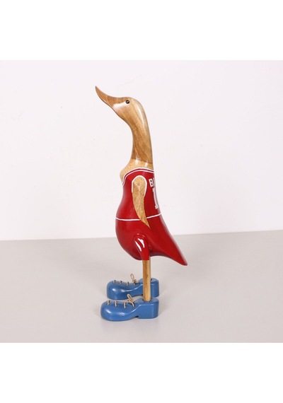 Basketçi Ördek El Oyması Teak Gövde 41x17x13 Cm