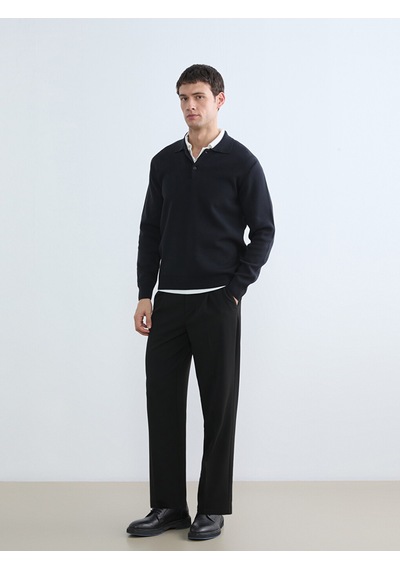 Lcw Vision Lacivert Polo Yaka Erkek Triko Kazak