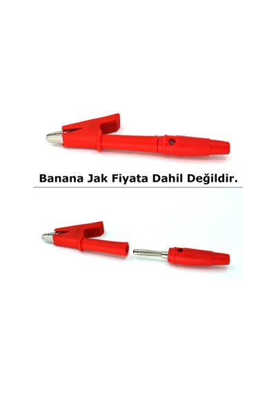 4 Adet Pro Krokodil 4mm Banana Jak Girişli 2 Kırmızı 2 Siyah