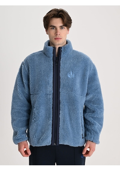 Fenerbahçe Erkek Trend Mikro Detaylı Peluş Sweat Mavi