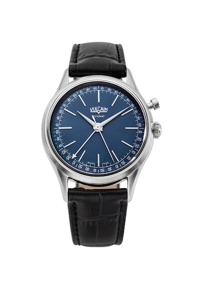 Vulcain Cricket President 39mm Blue Sapphire Caseback Ban248 Limitli Üretim Mekanik Alarm Erkek Kol Metalik