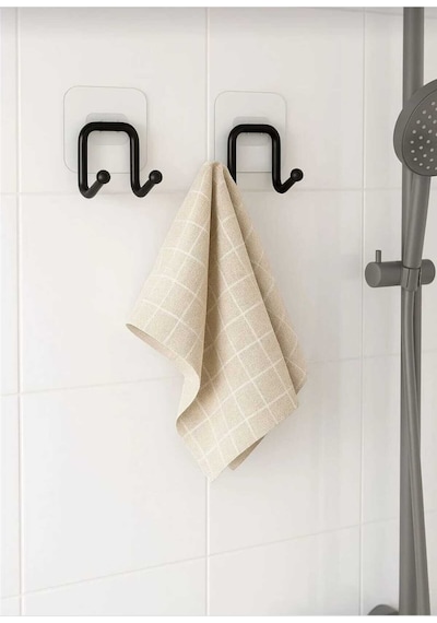 Güçlü Yapışkanlı Çift Kancalı Banyo Ve Mutfak Askısı Metal Duvar Askılık Organizeri 2 Adet Siy Diğer