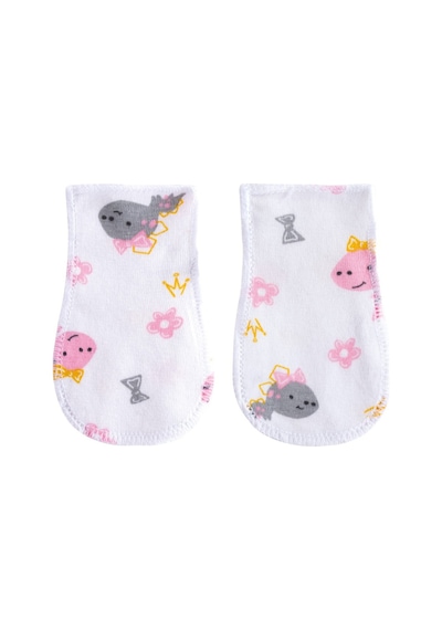 Sevi Bebe Premature Eldiven 531 Beyaz - Pembe