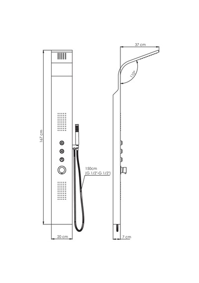 Gpd Duş Paneli Inox Yüzey Dsp08 İnoks