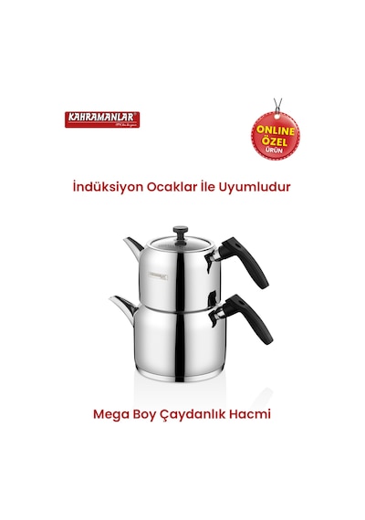 Kahramanlar Delux Mega Boy Black Çaydanlık Takımı Siyah