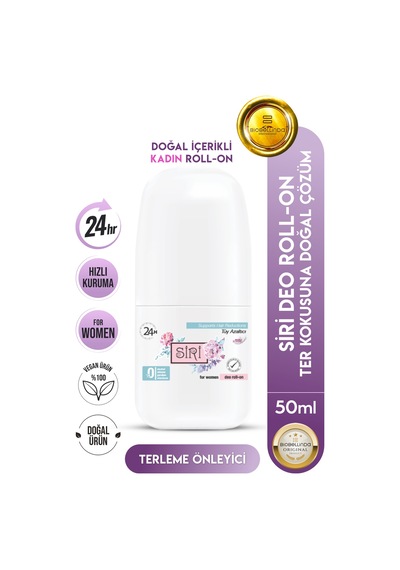 Doğal Siri Deo Roll-on For Women Kararma Önleyici 50 Ml