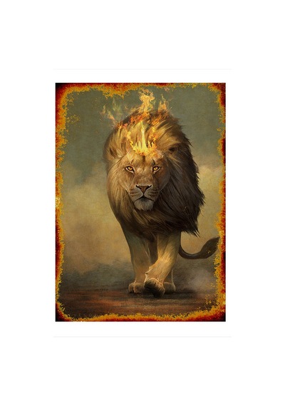 Bedeko Ormanın Kralı Aslan Desenli Ahşap Tablo 25 Cm X 35 Cm