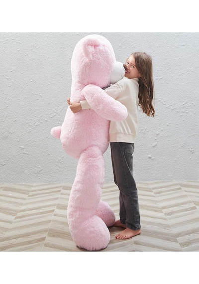 160 Cm Papyonlu Peluş Ayı-dev Boy-sevgiliye Özel Hediye - Yerli Pembe