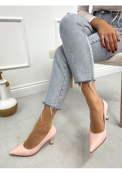 Ervanın Butiği Şeker Pembe Cilt (Freda) Kadın Stiletto