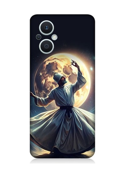 Oppo Reno 7 Lite 5g Uyumlu Semazen Ve Ay Desenli Silikon Kılıf