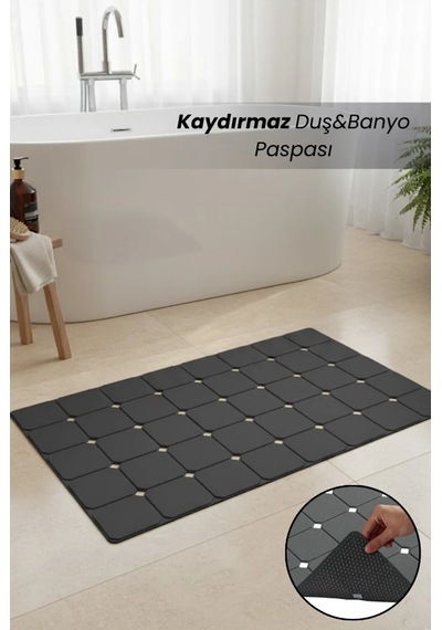 Aqua Luxe Kaydırmaz Duş&banyo Matı / Duşakabin Ve Küvet Paspası Antrasit - Gri