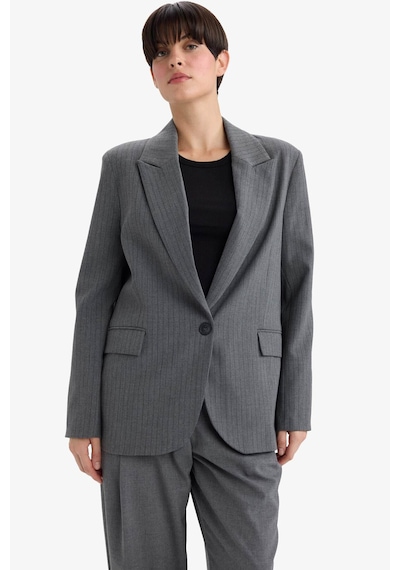 Defacto Regular Fit Düğmeli Blazer Ceket F9465ax25augr93 Gri